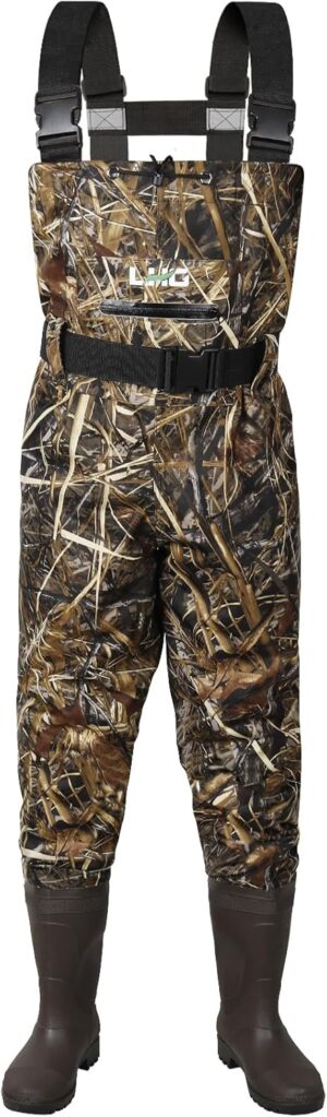 Fishing Waders Waterproof Bootfoot Chest Waders 2-Ply 420D Nylon/PVC Duck Hunting Wader for Men Women